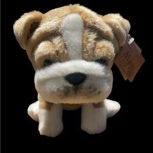 Miyoni Aurora Bulldog Plush 7” NWT – Brown & White Realistic Stuffed Puppy